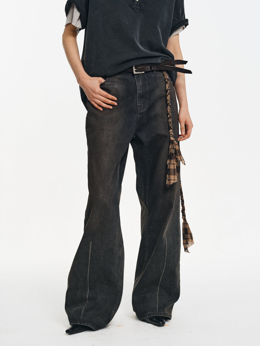 Distressed A-Line Jeans