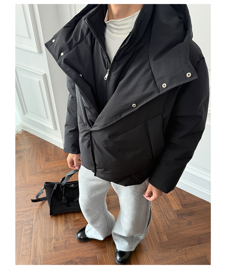 Diagonal-Front Down Jacket