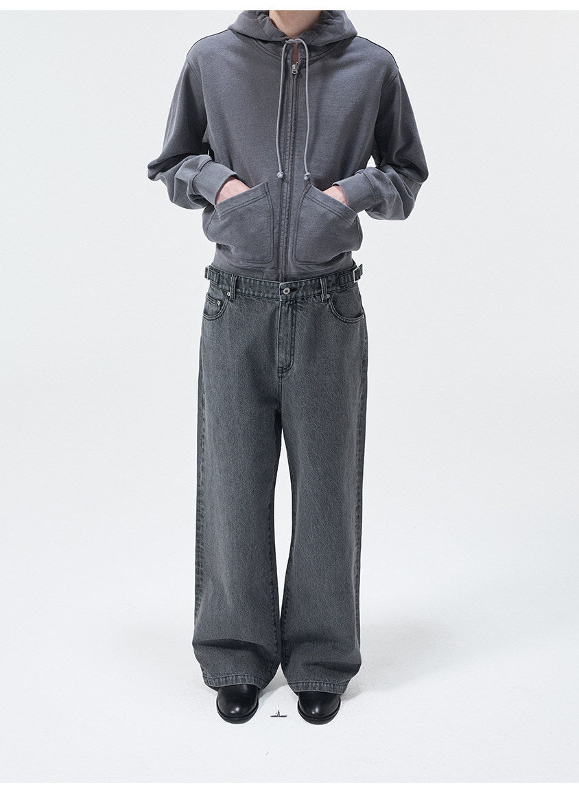 Short-Length Drawstring Sweatshirt