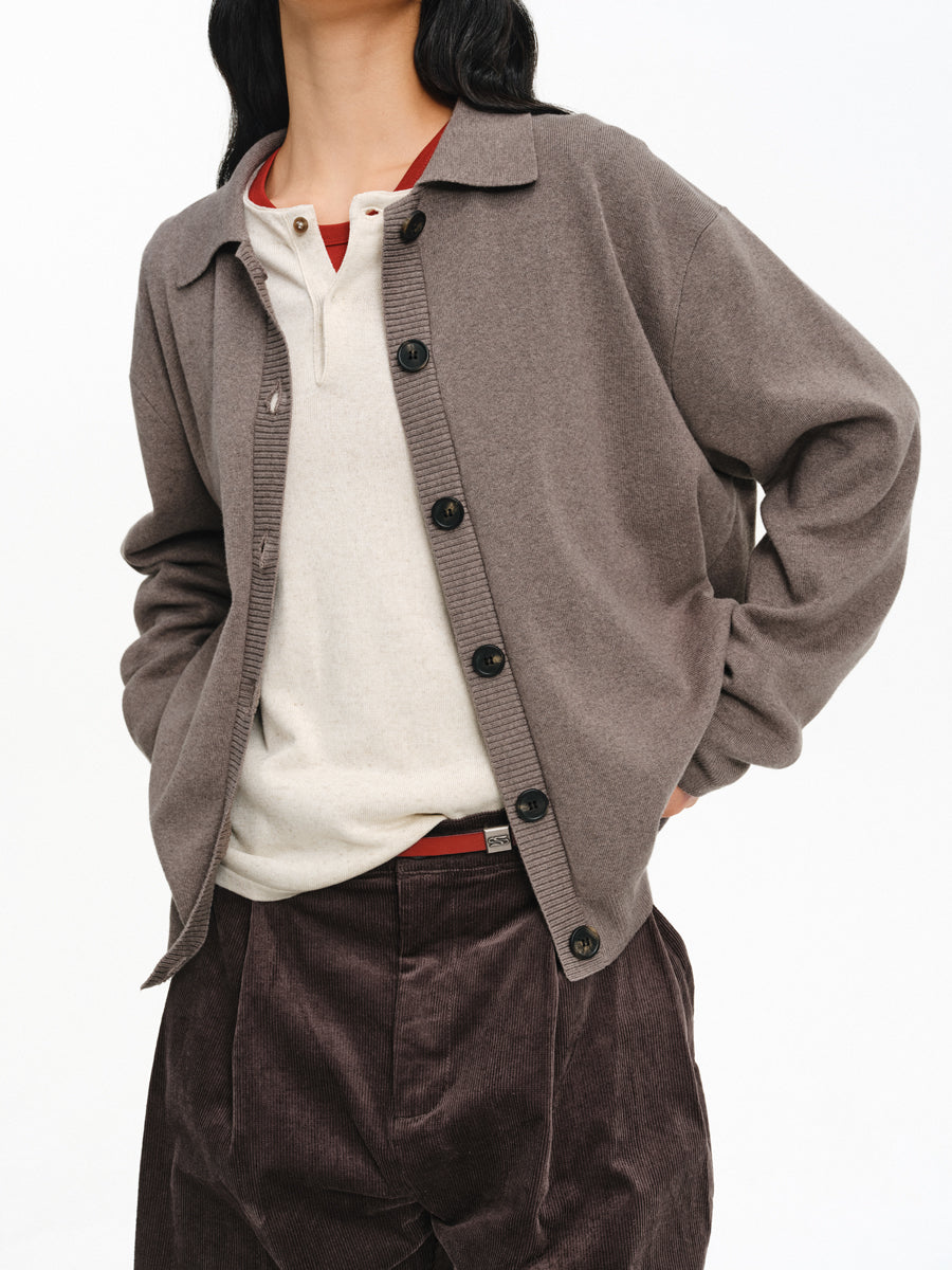 버튼 다운 카디건