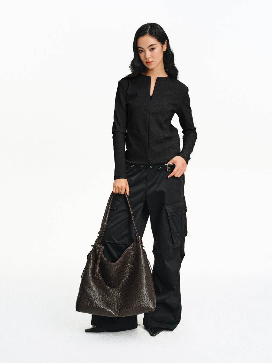 Straight Shoulder Slim Shirt