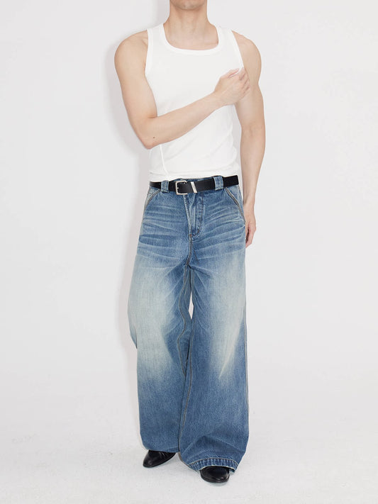 Asymmetrical Flap Jeans