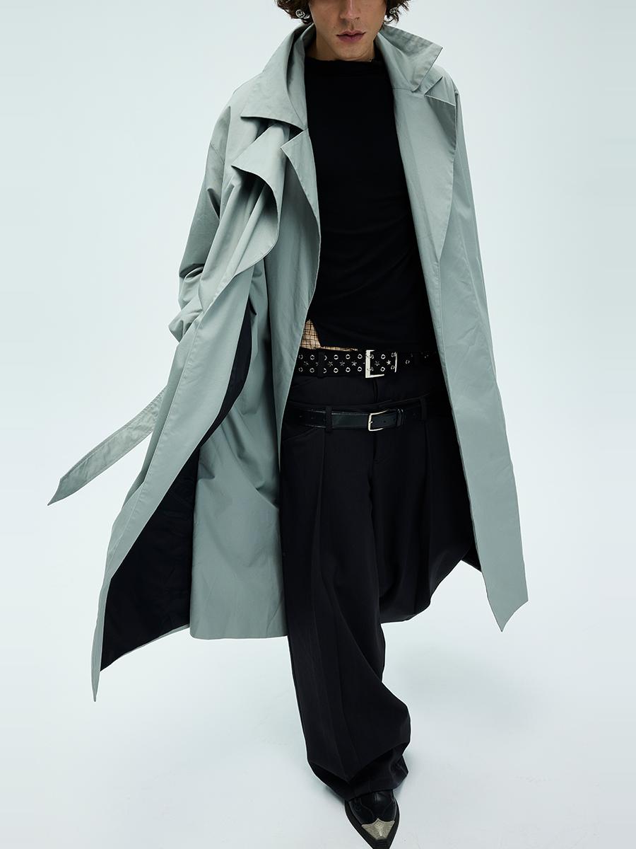 A-line strap long coat