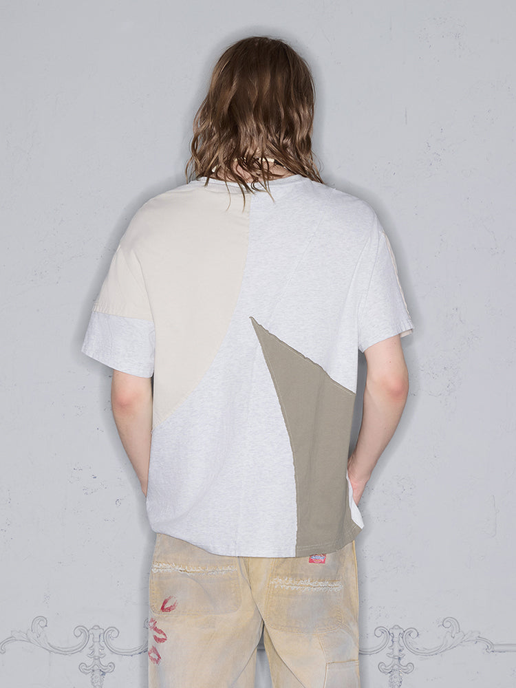 Patchwork Contrast Color T-Shirt