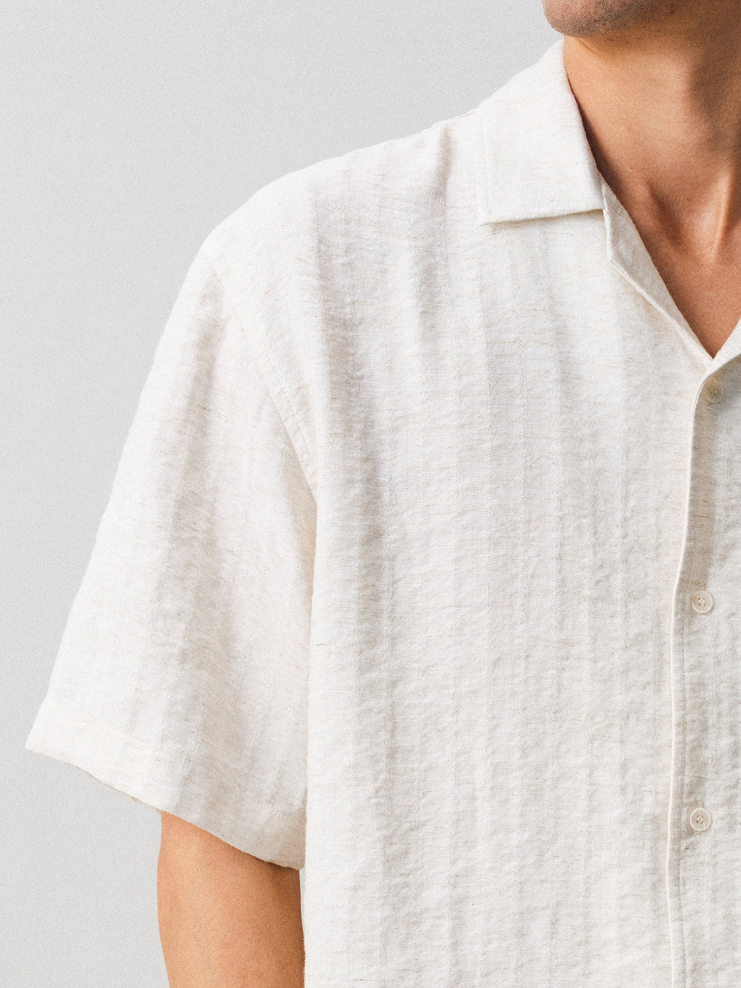 Jacquard Linen Striped Shirt