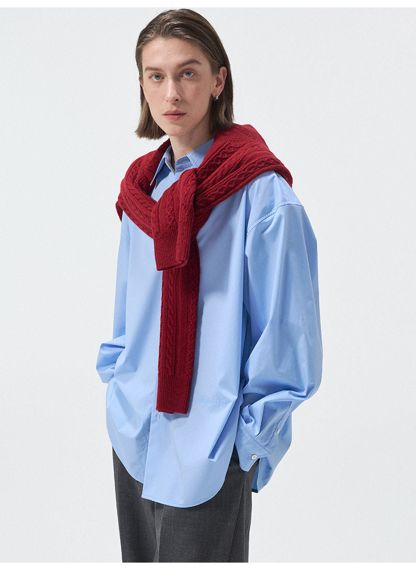 UV-Protective Embroidered Silhouette Casual Shirt
