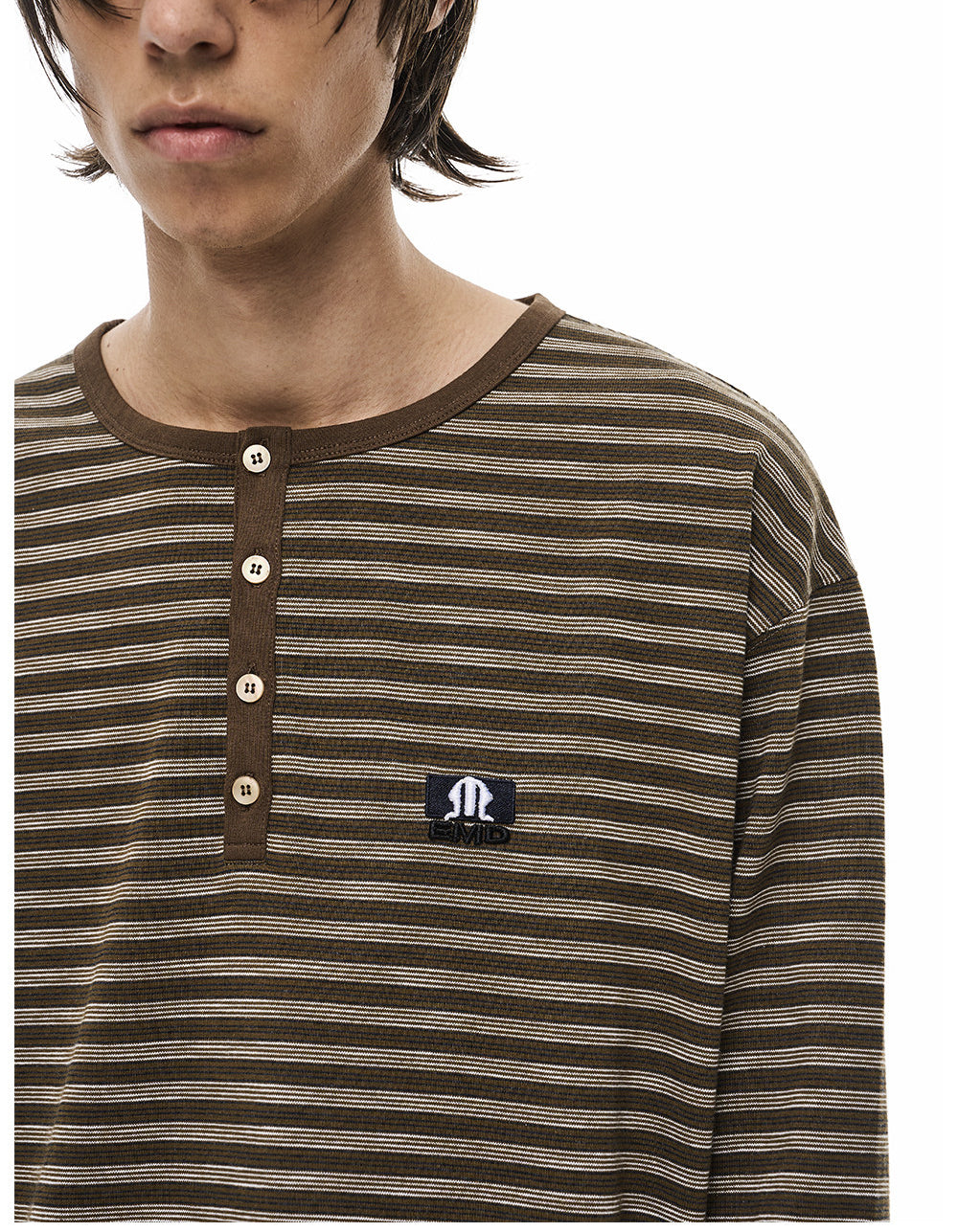 Pullover-Style Striped T-Shirt