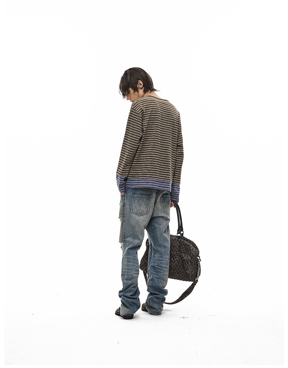 Pullover-Style Striped T-Shirt
