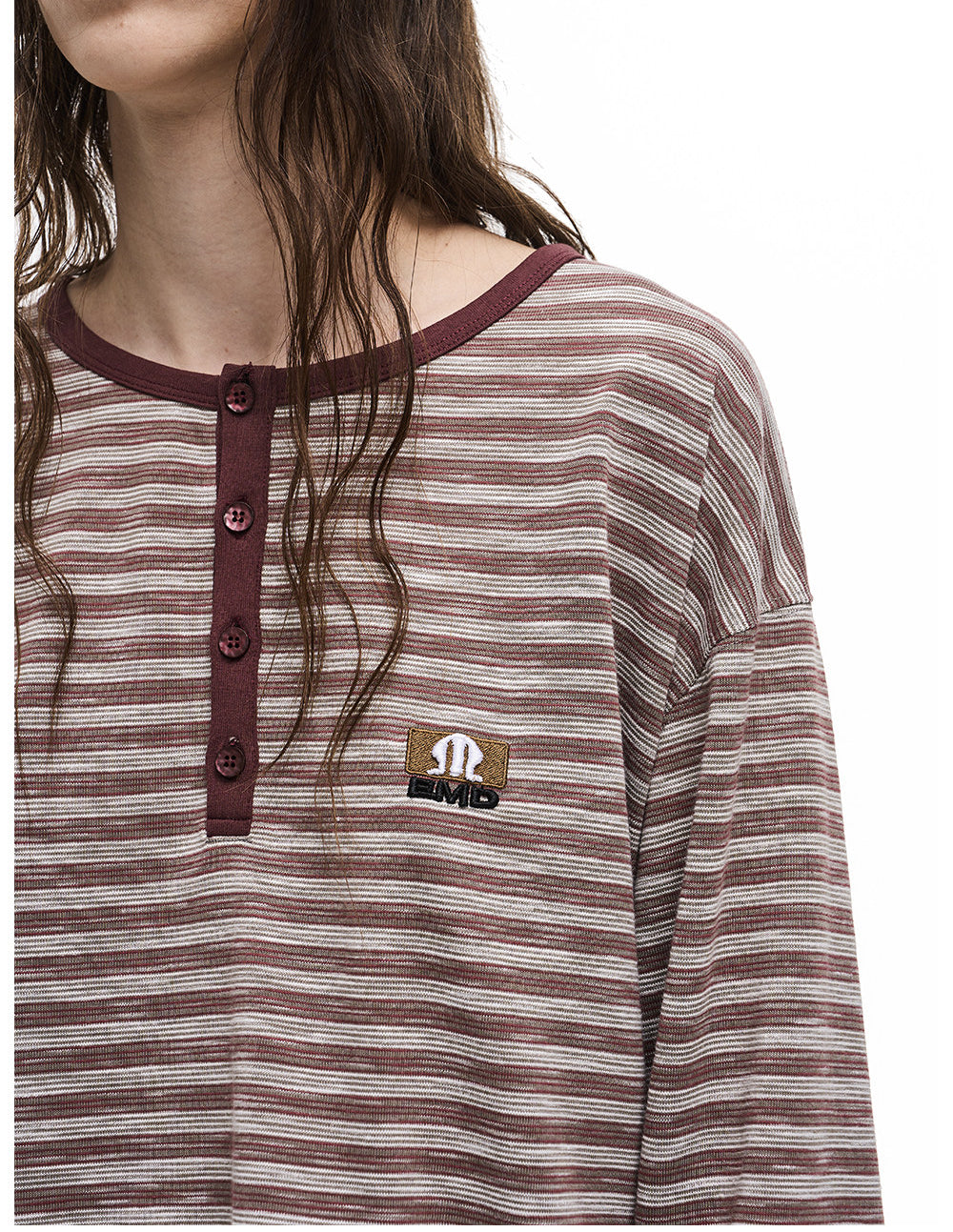 Pullover-Style Striped T-Shirt