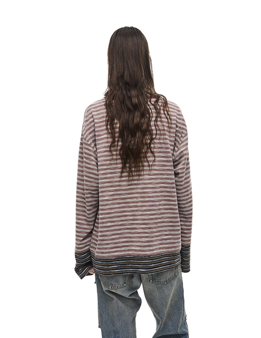 Pullover-Style Striped T-Shirt