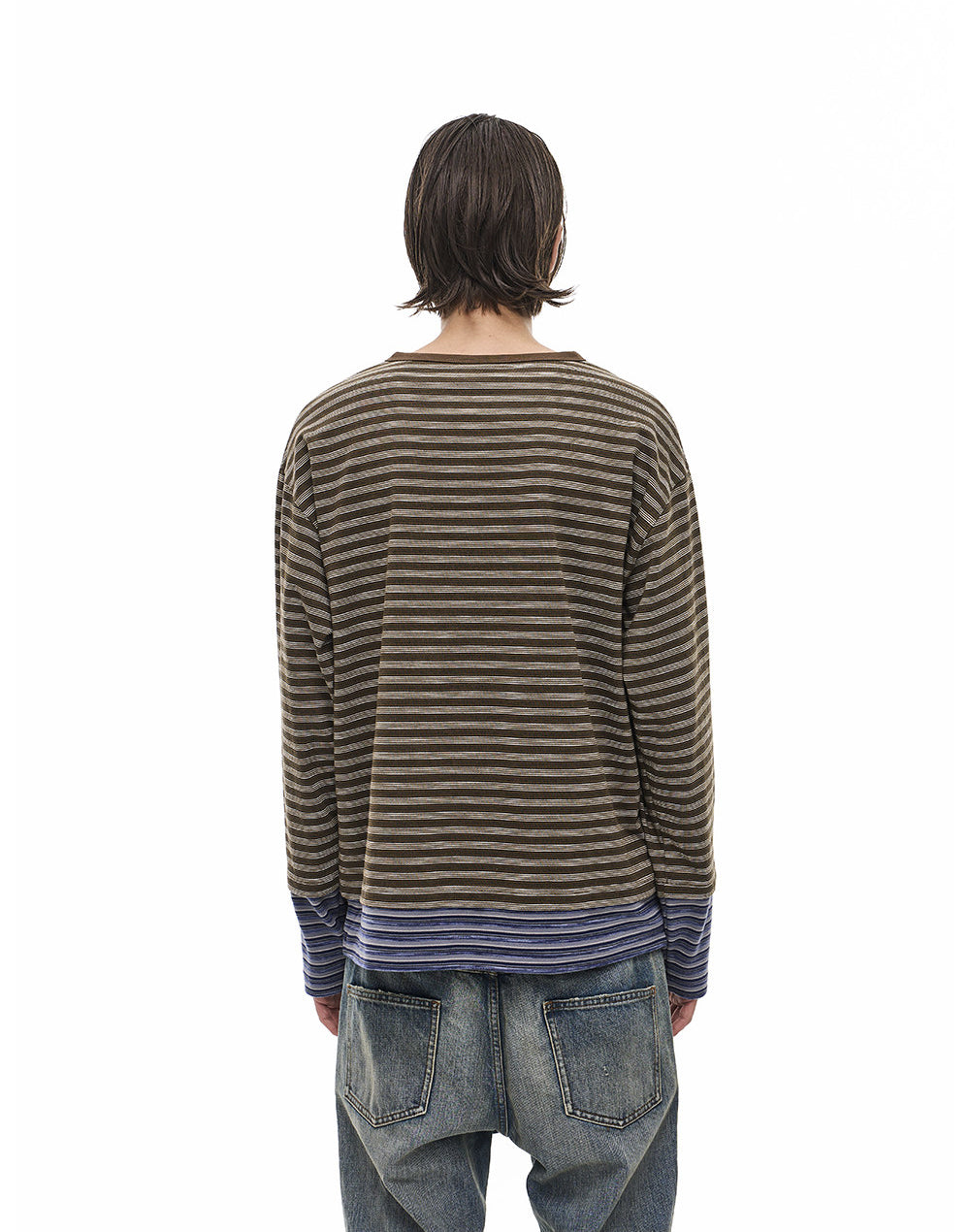 Pullover-Style Striped T-Shirt