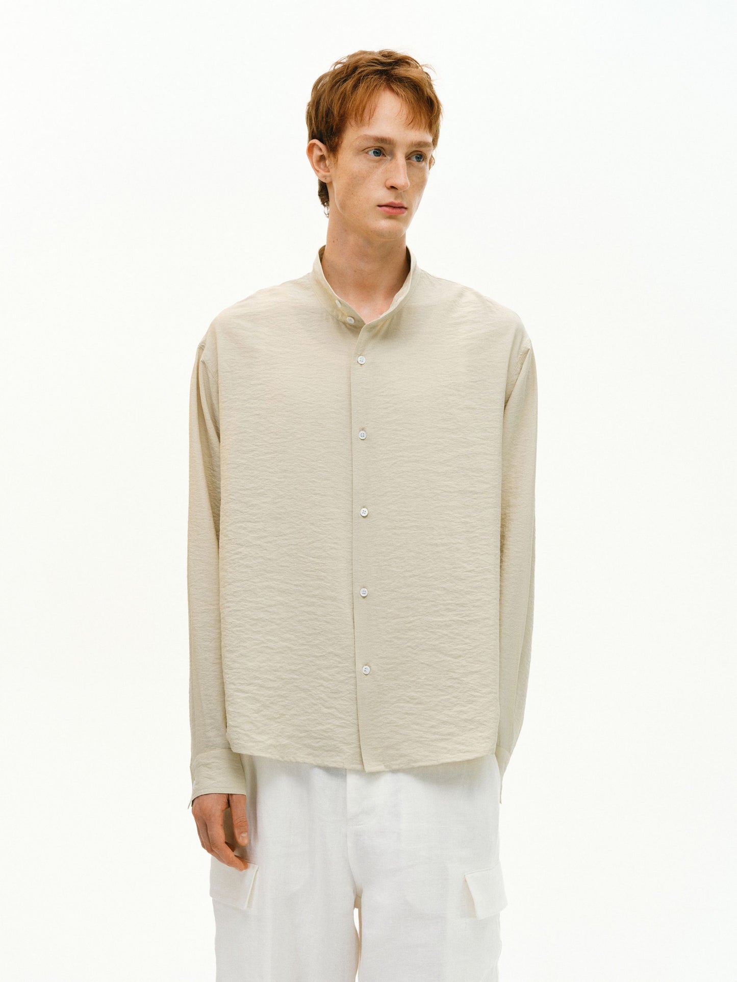 Silk Stand Collar Shirt