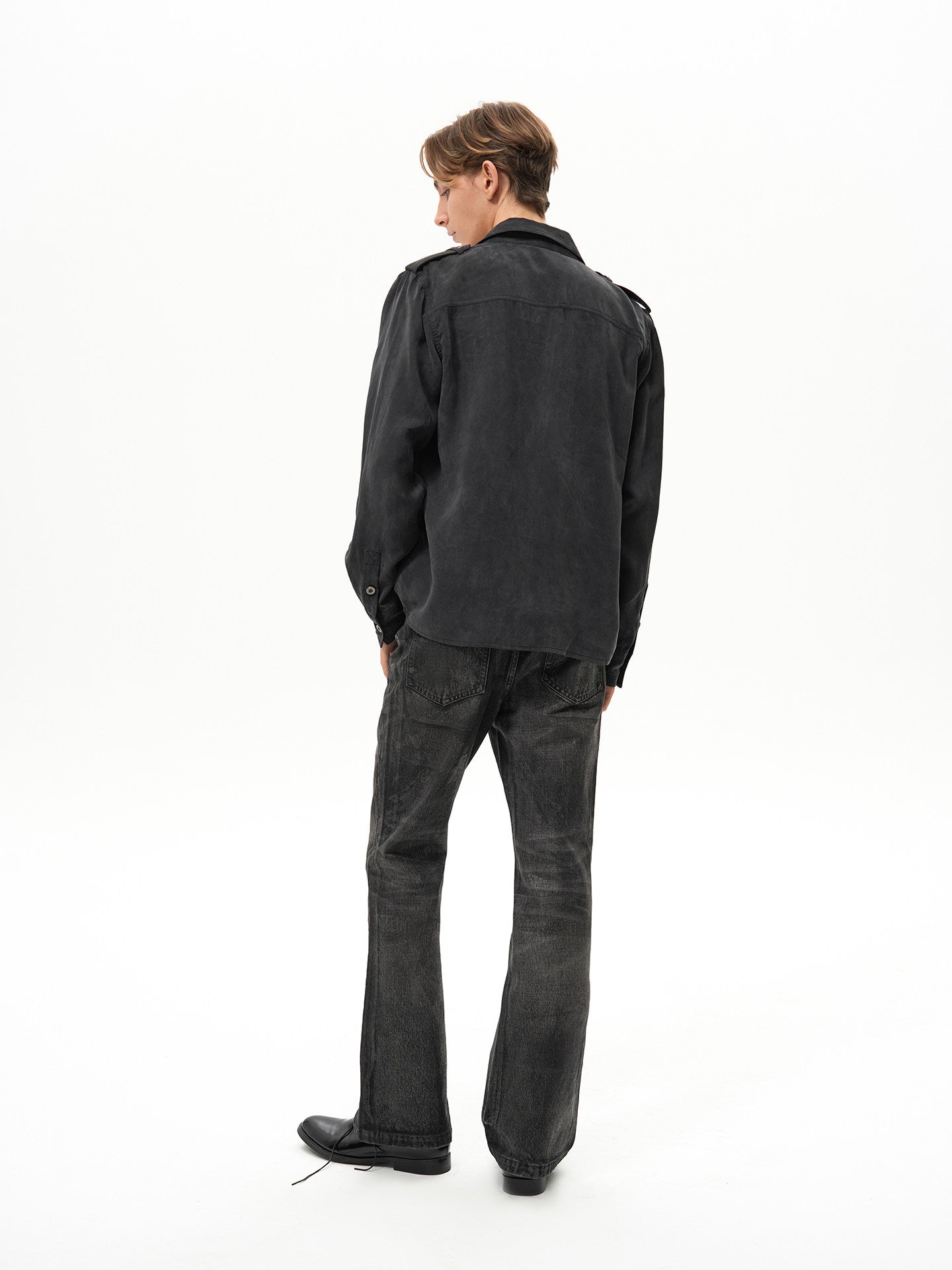 Ribbon Zipper Military Shirt