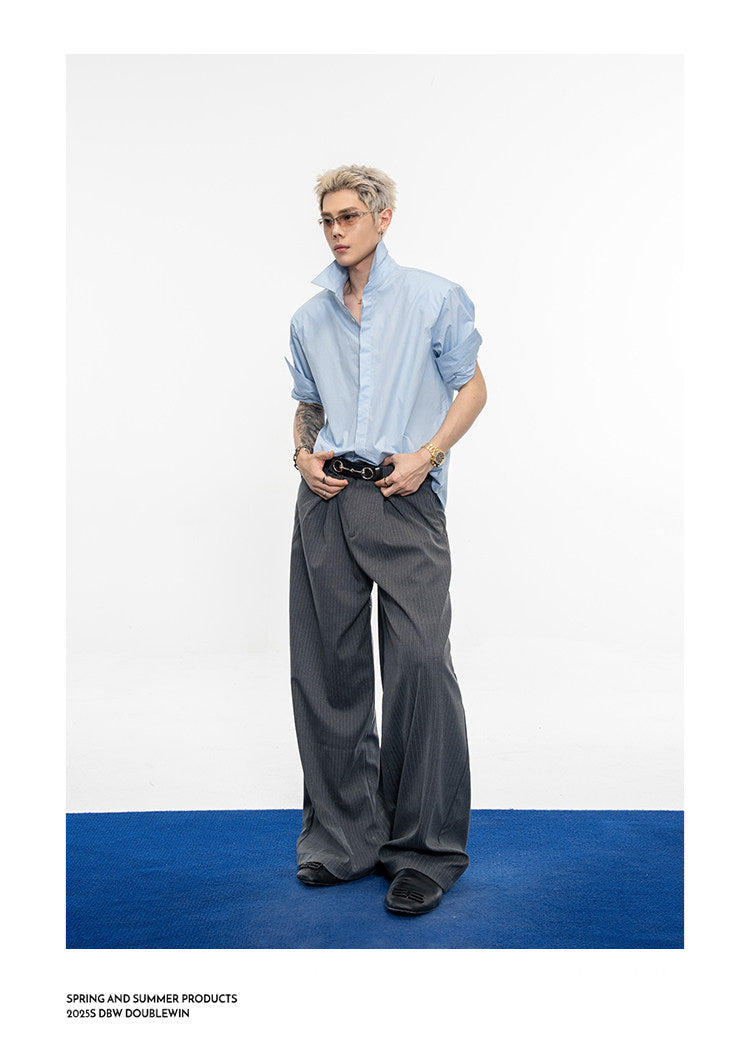 Luxurious Double-Gathered Casual Pants