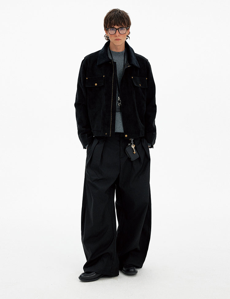 Unisex Corduroy Collar Jacket