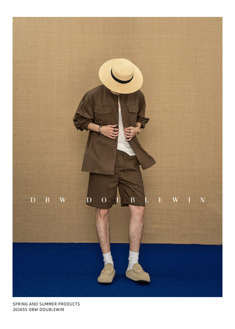Linen-Blend Shirt Set