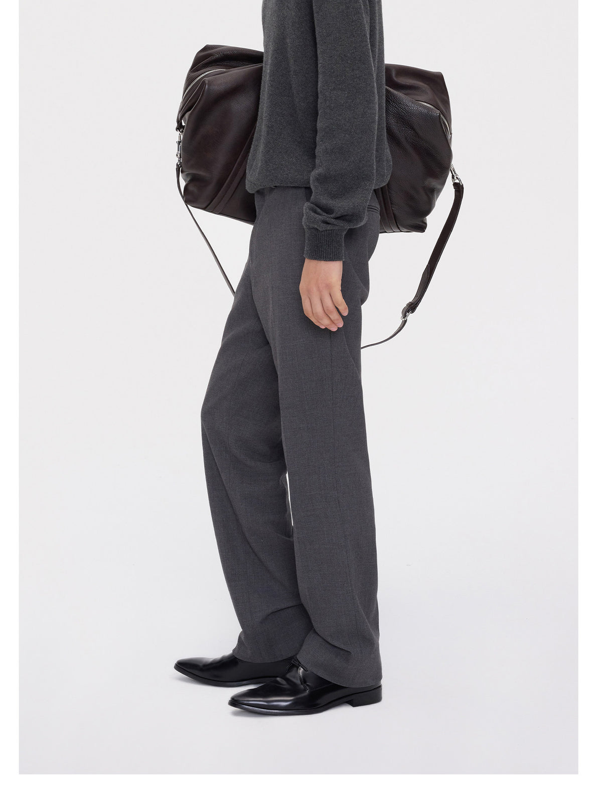 Wool-Blend Straight-Leg Casual Pants