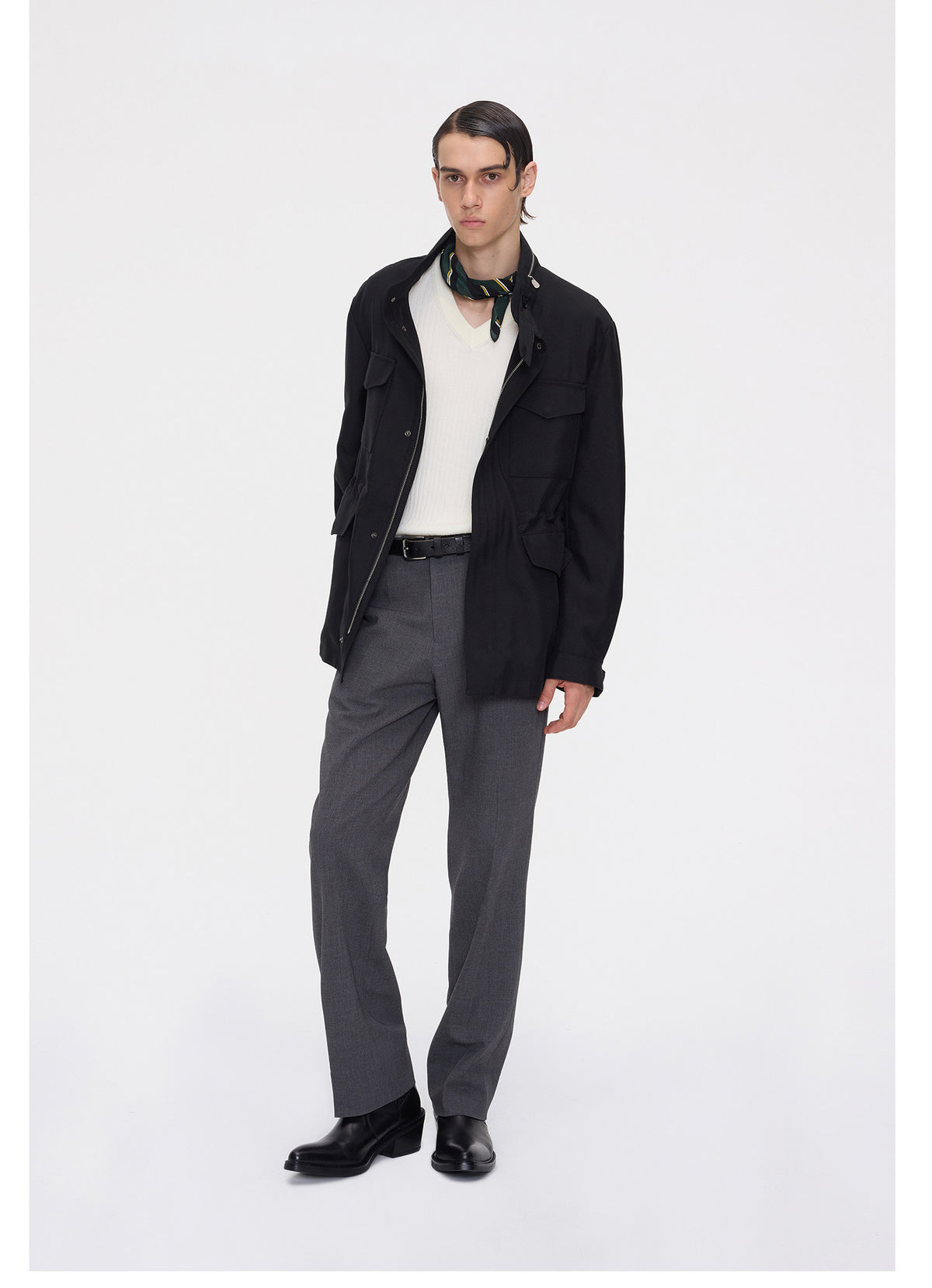 Wool-Blend Straight-Leg Casual Pants