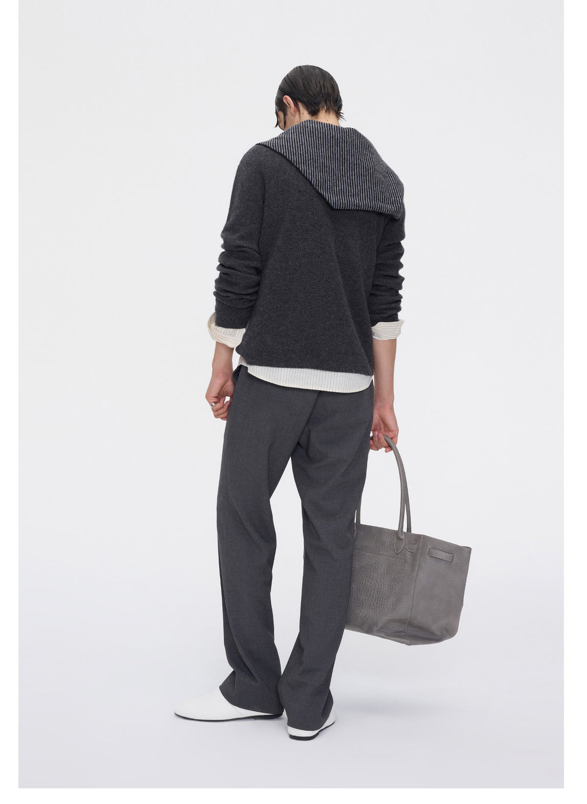 Wool-Blend Straight-Leg Casual Pants