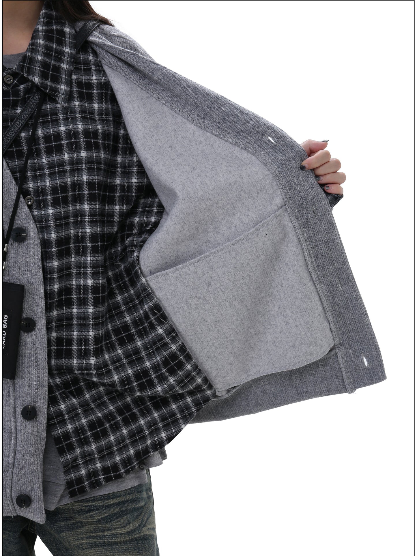 Loose-fitting thick cardigan