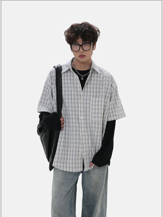 Small checkered shirt with a label