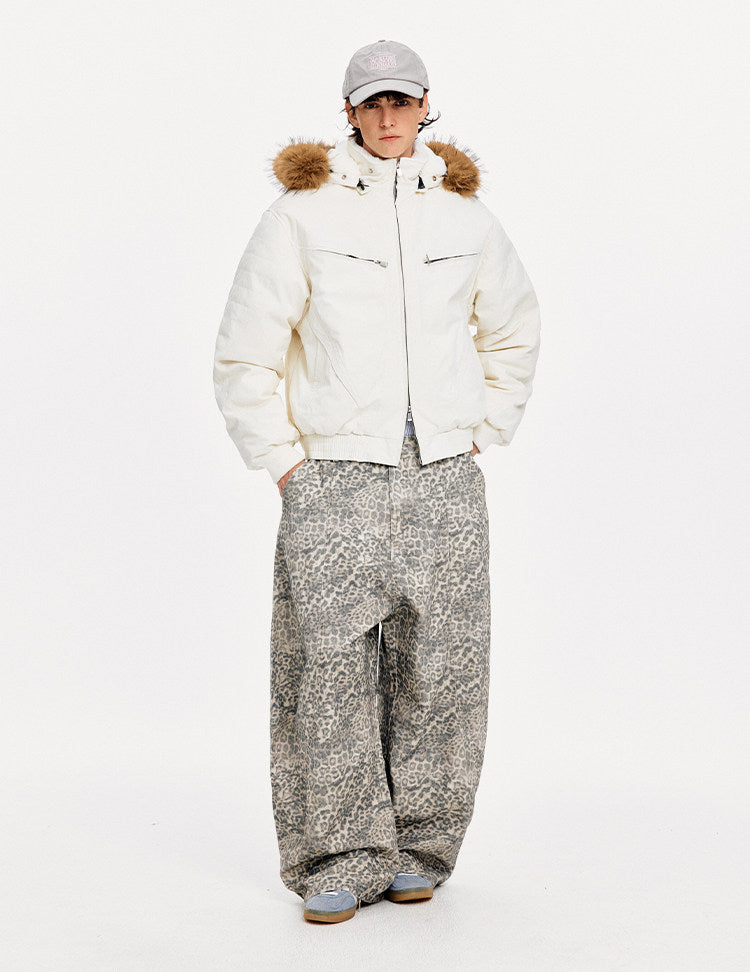 Detachable Hood White Duck Down Jacket