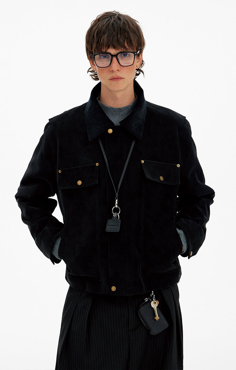 Unisex Corduroy Collar Jacket