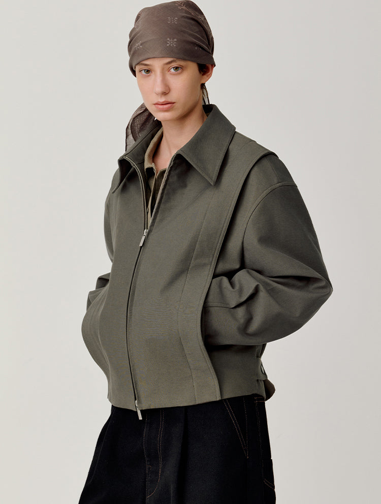 Wide Double-Zipper Jacket