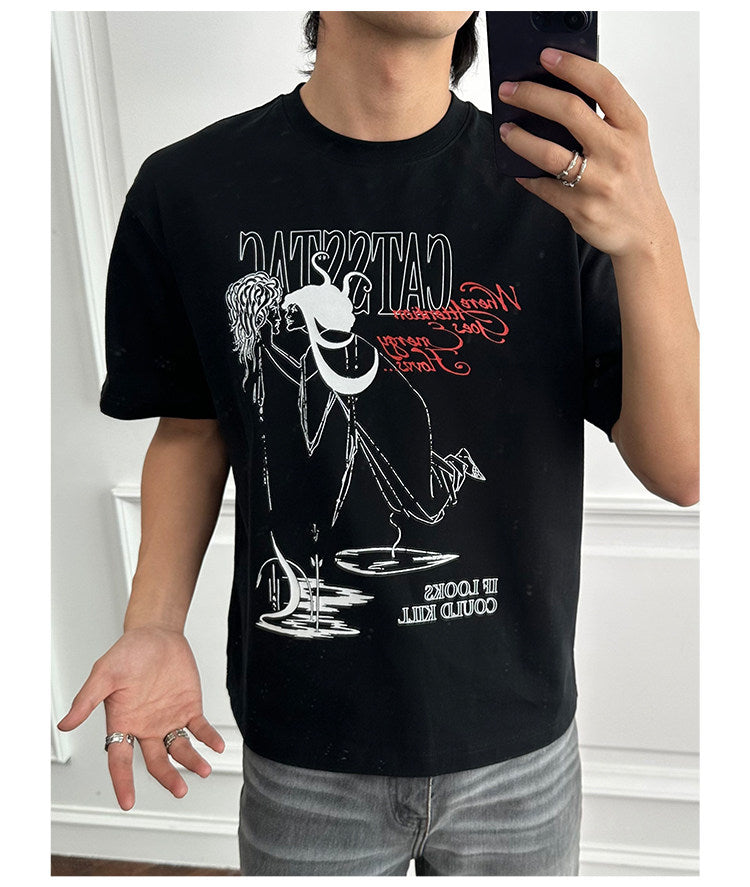 Pure Cotton Printed Round-Neck T-Shirt