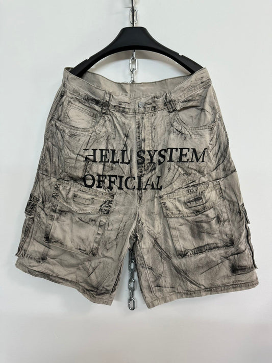 Washed Loose Fit Cargo Shorts