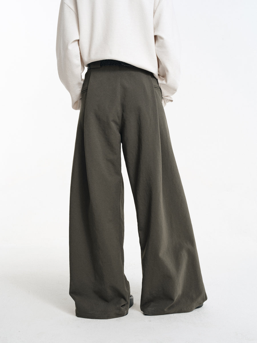 Wrinkle-resistant double-pleated casual pants