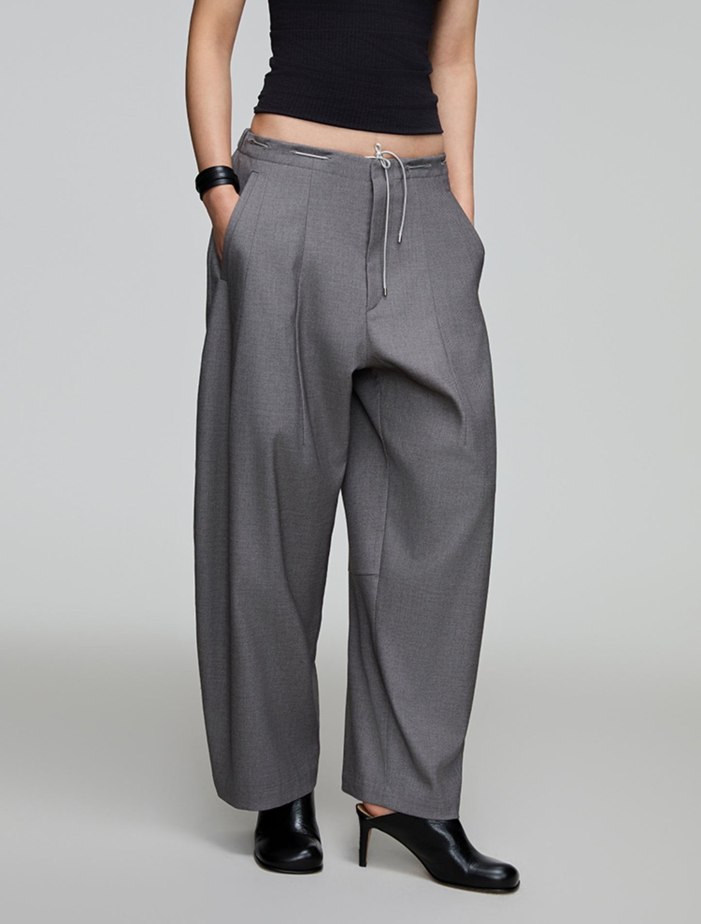 Drawstring Wide Leg Pants