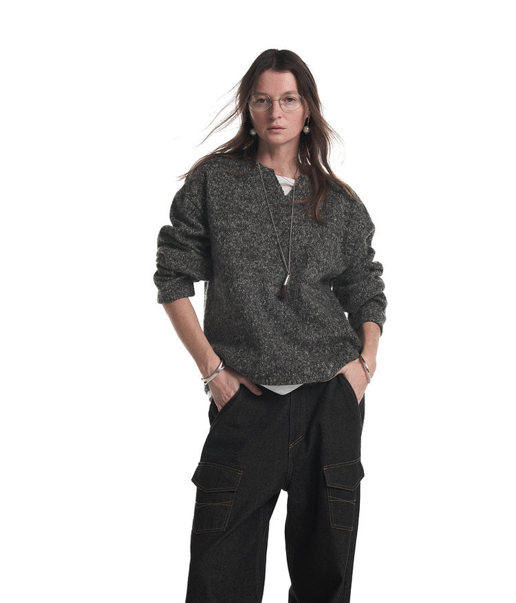 Fake Two-Piece V-Neck Knit