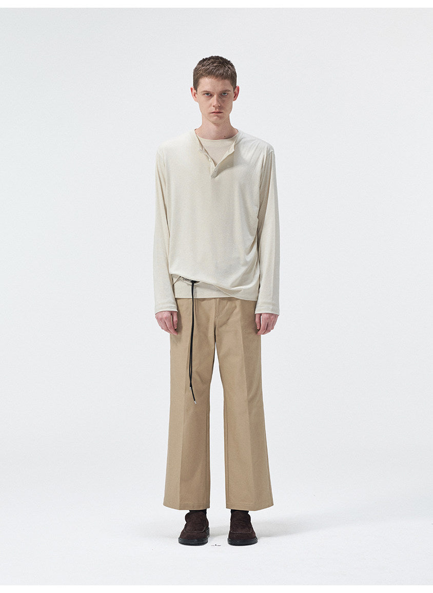 Multi-Pocket Wash-Finished Cropped Pants