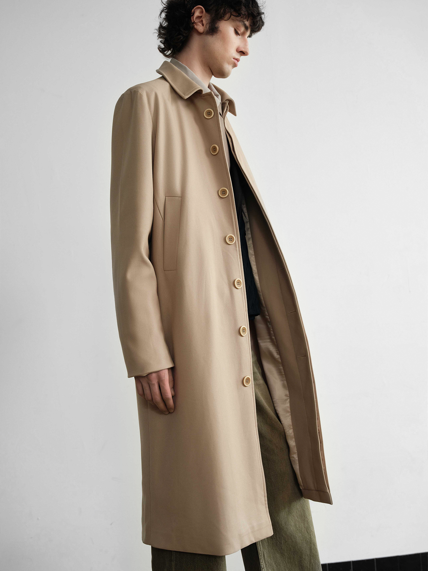Wide Lapel Casual Coat