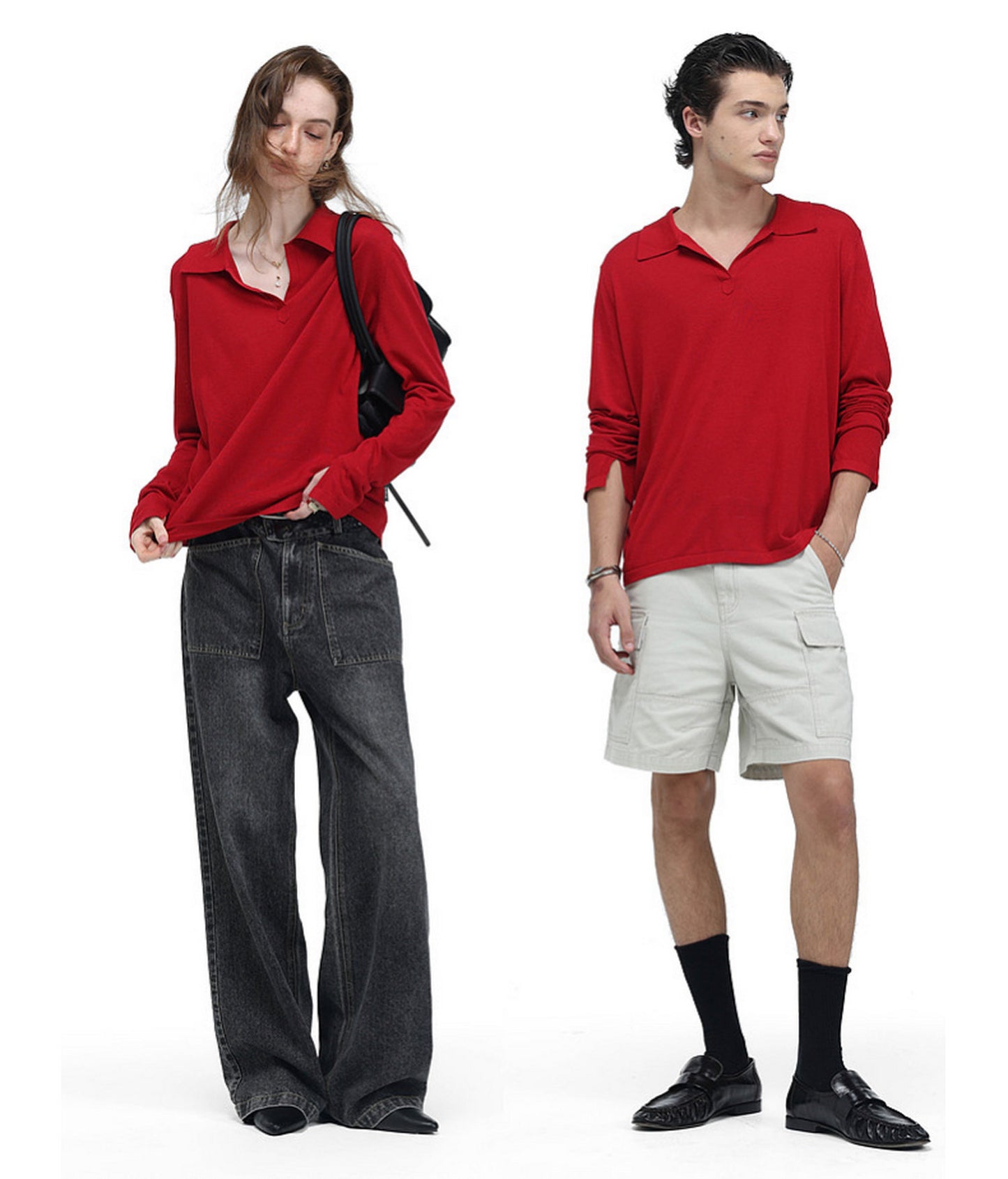 Linen-Blend Knit Polo Shirt