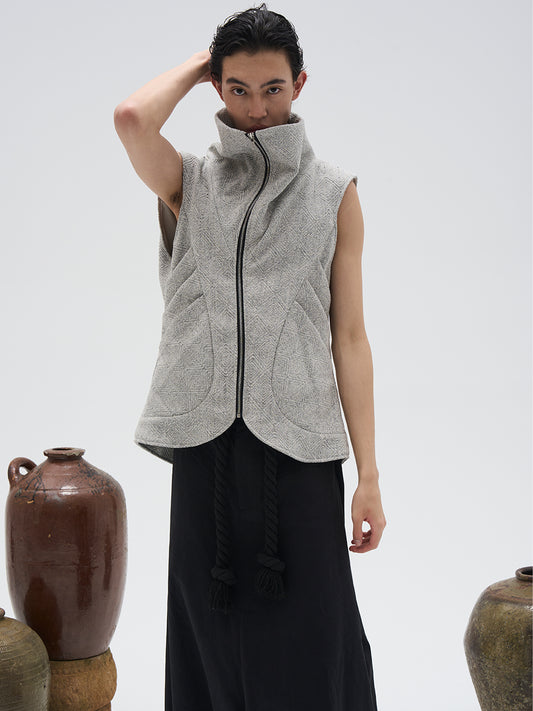 Diagonal Turtleneck Vest