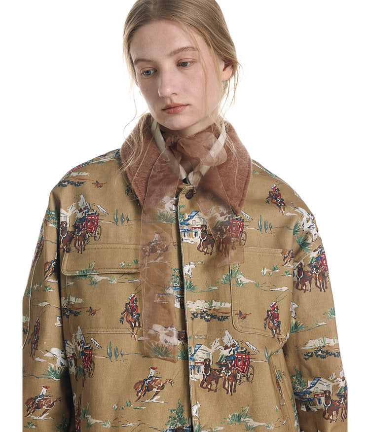 Vintage Horse Print Jacket