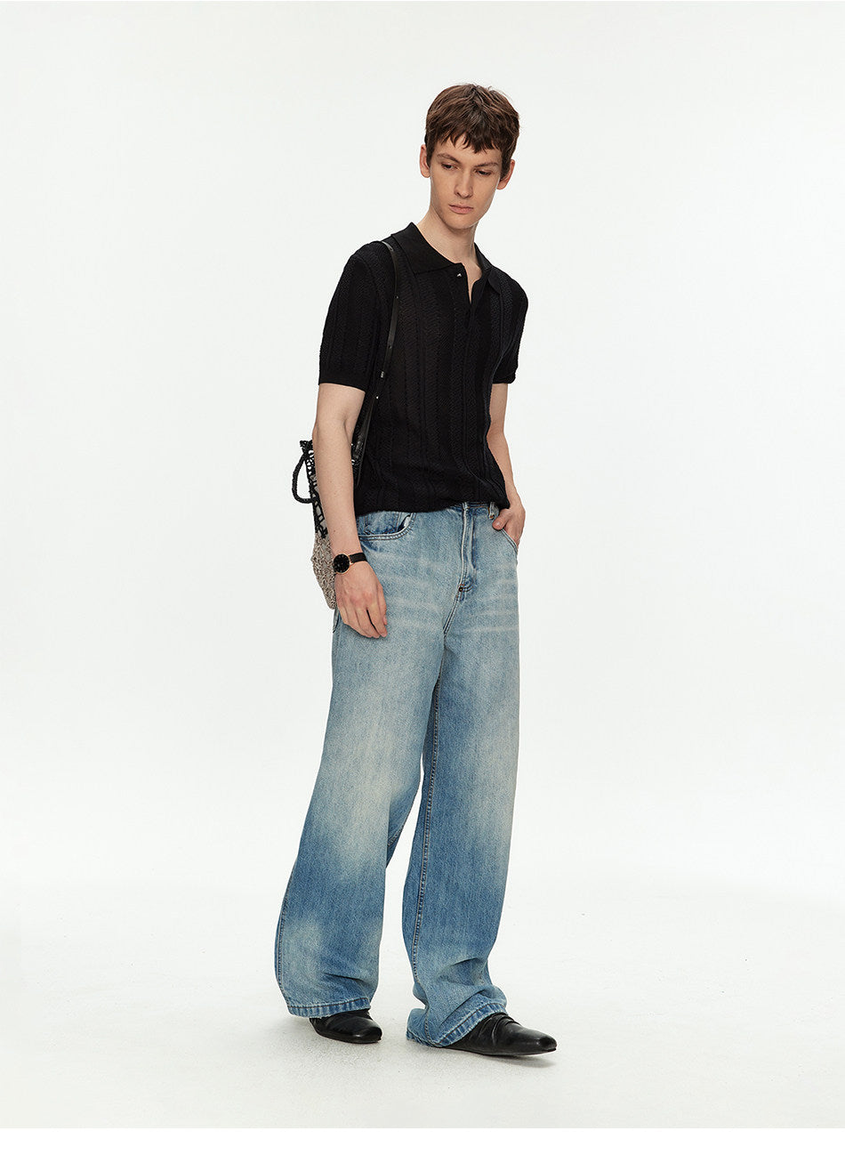 Casual Knit Polo Shirt