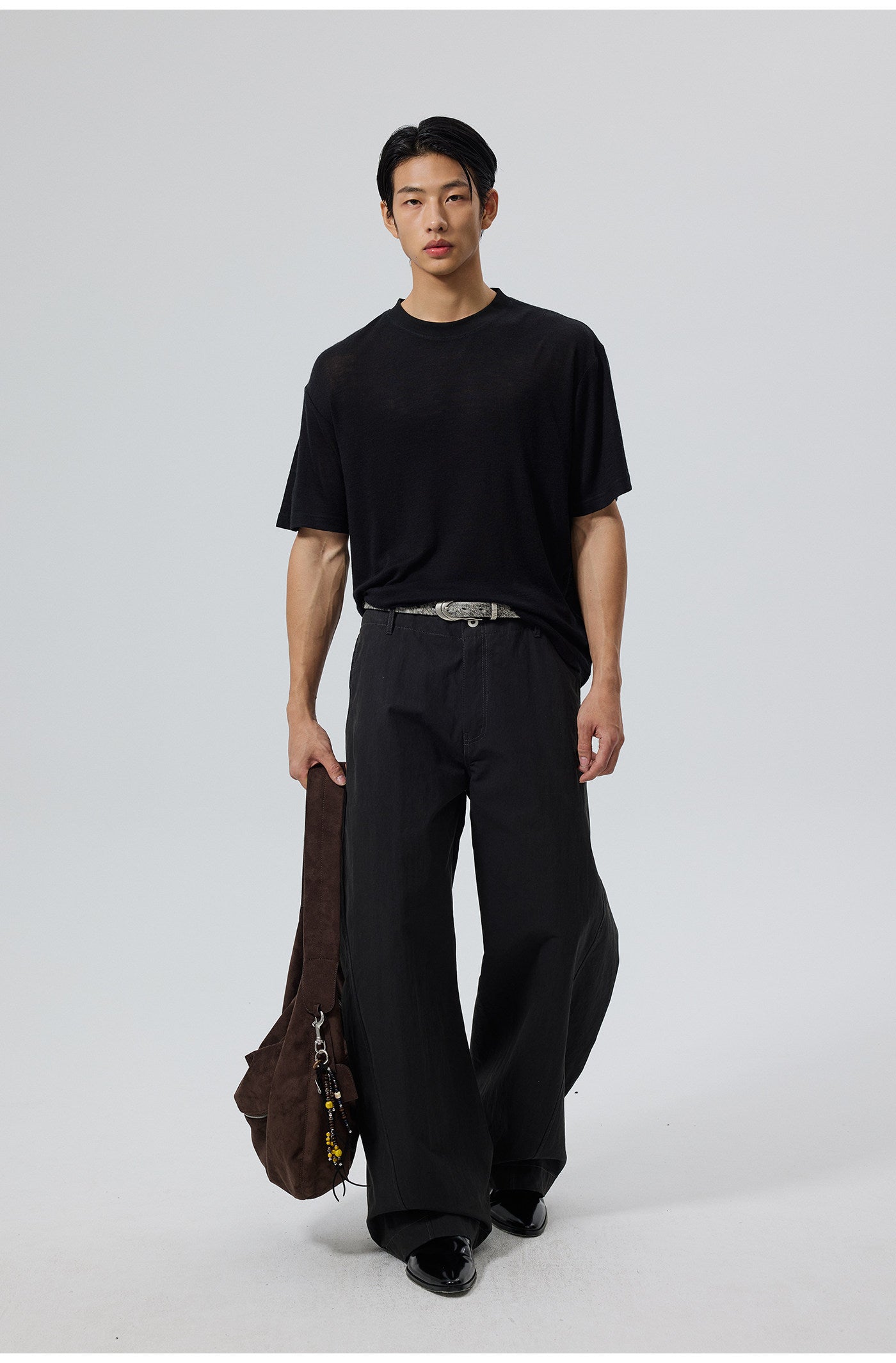 Cotton-Nylon Blend Casual Pants