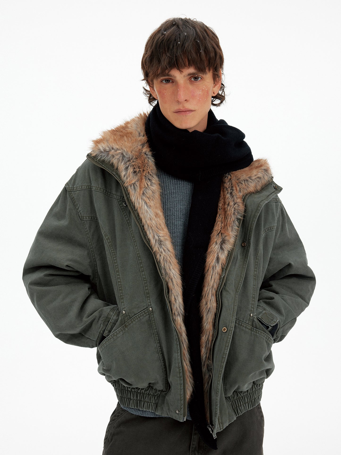 Detachable Collar Multi-Pocket Jacket