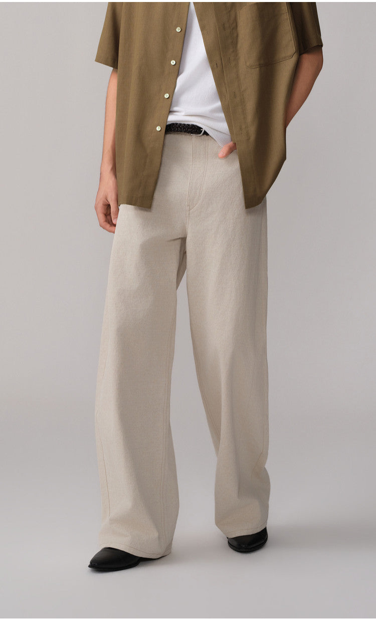 3D Cut Patchwork Silhouette Casual Pants