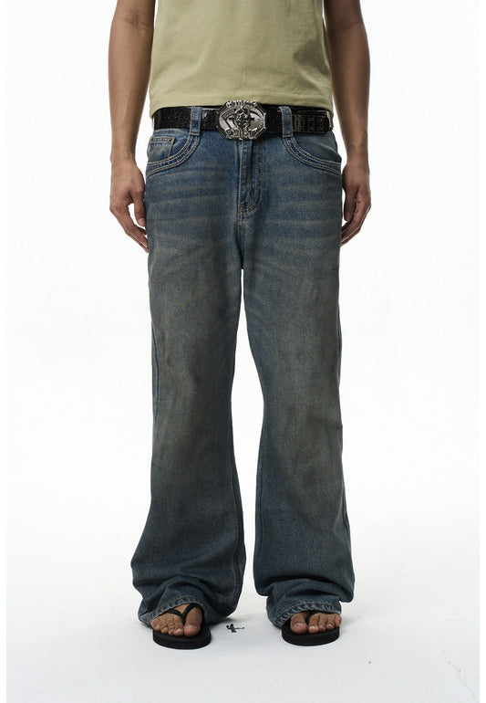 Double Chunky Thread-Washed Dirty Jeans