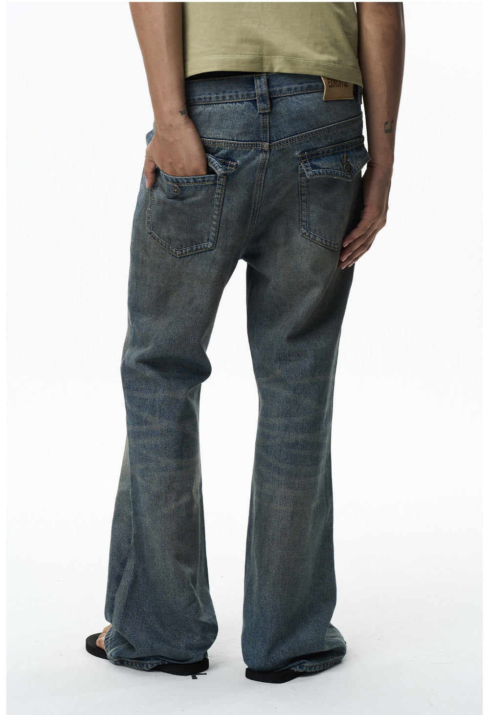 Double Chunky Thread-Washed Dirty Jeans