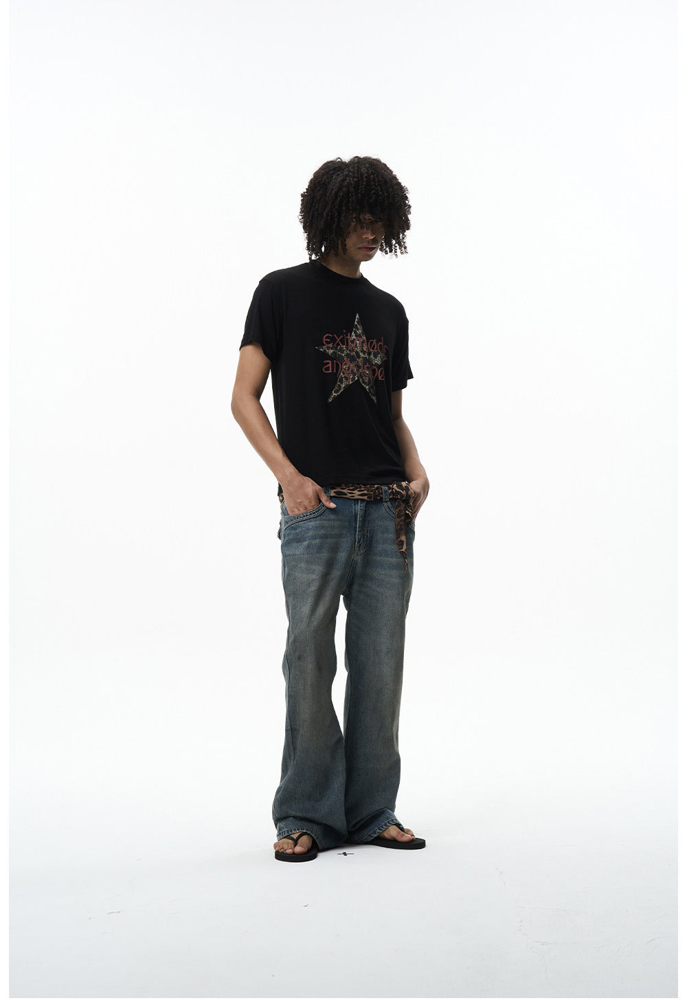 Double Chunky Thread-Washed Dirty Jeans