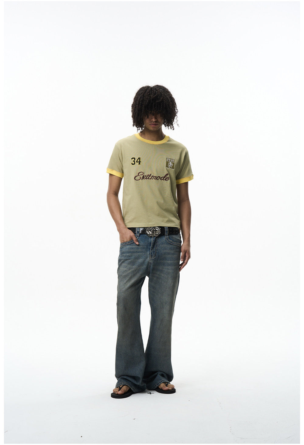 Double Chunky Thread-Washed Dirty Jeans