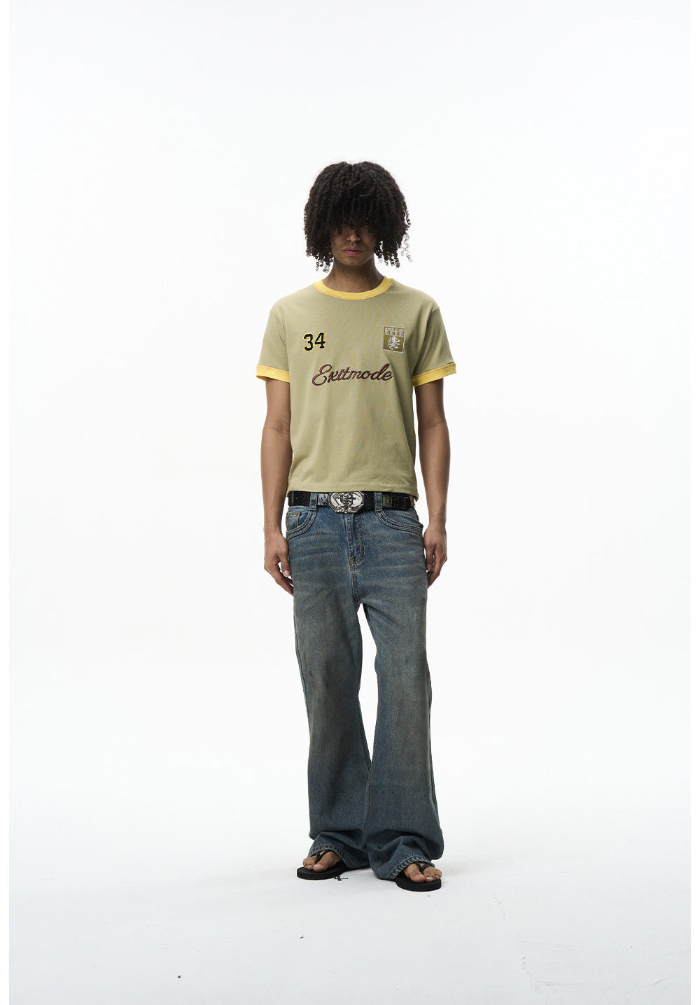 Double Chunky Thread-Washed Dirty Jeans