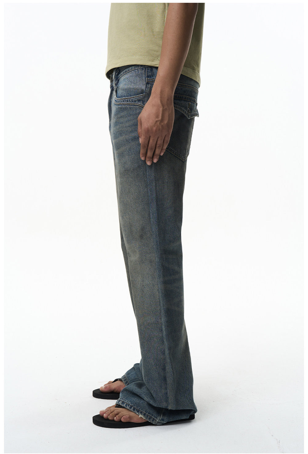 Double Chunky Thread-Washed Dirty Jeans