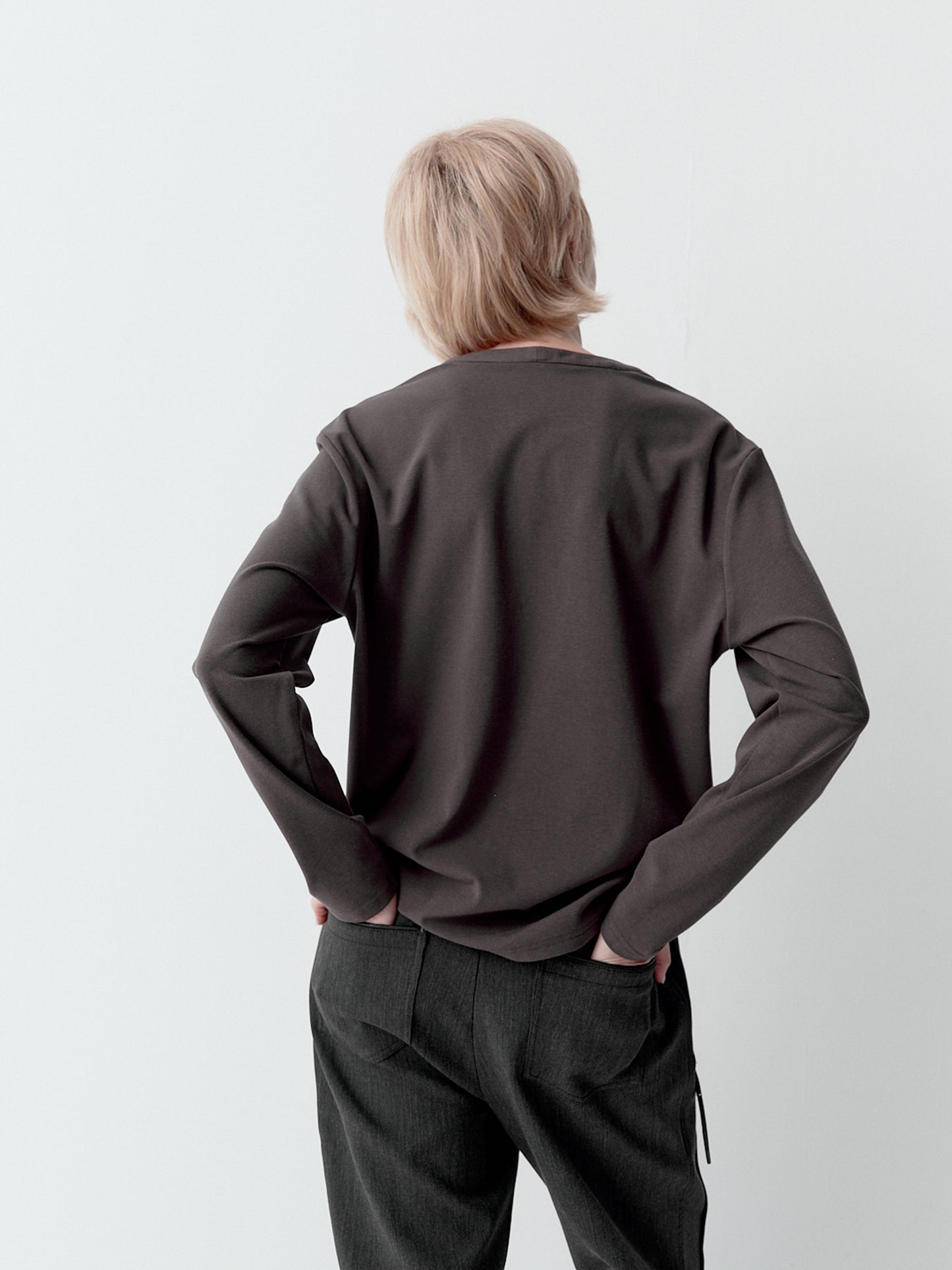 Distressed Henry-Neck T-Shirt