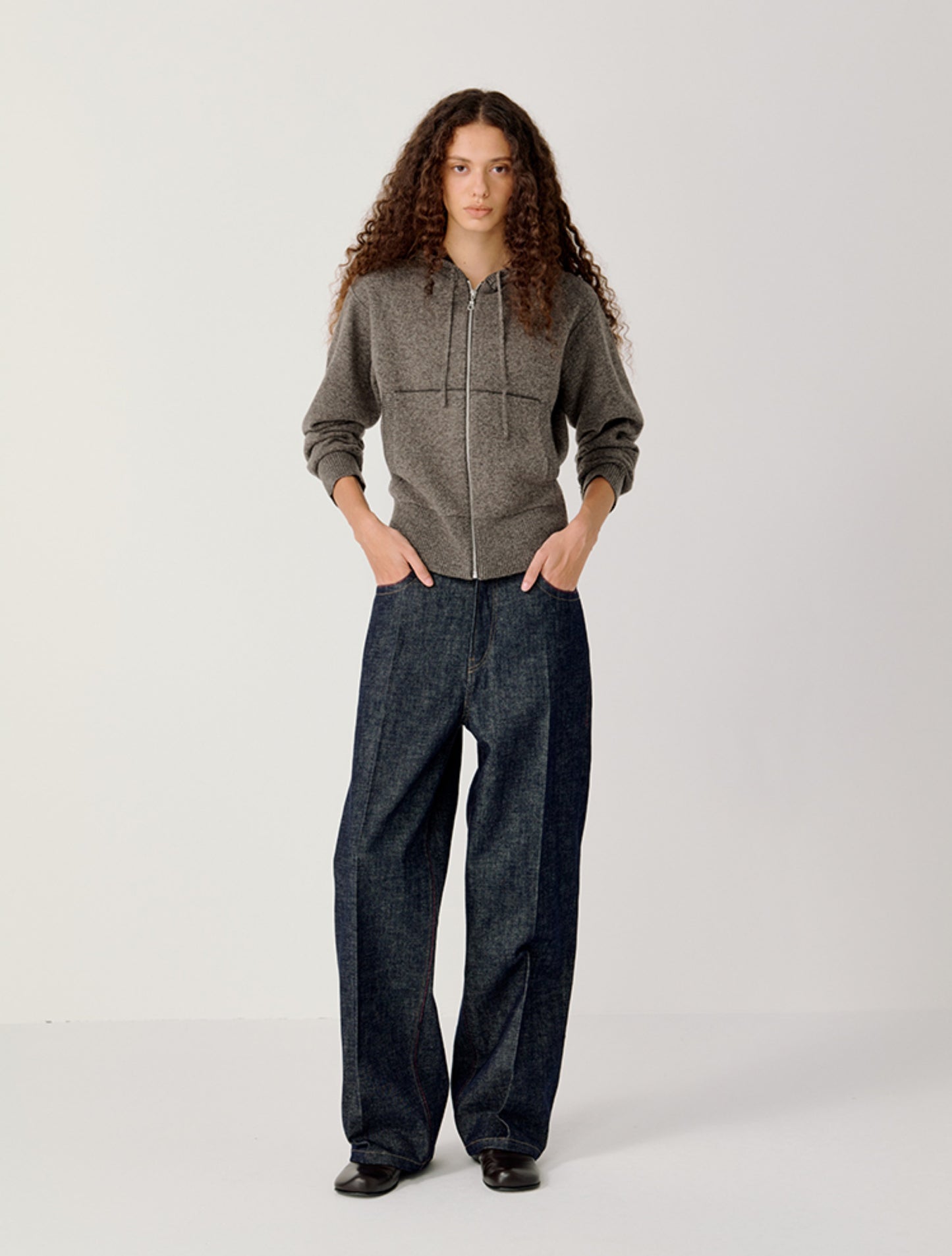 Hooded Zipper Cardigan